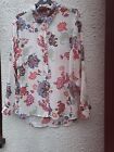 Ladies Floral All Over Print Long Sleeved Button-Down Collared Shirt UK Size 16