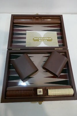 Vintage Travel Magnetic  Briefcase Style 9"x14" Backgammon Game Set  - Image 1 of 4