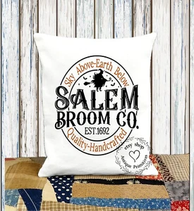 Salem Broom Company Halloween Witch Fabric Pillow #1194 - Picture 1 of 6