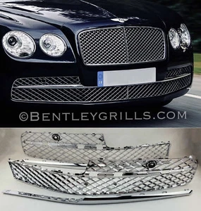 BENTLEY FLYING SPUR FULL CHROME LOWER GRILLS 2013-2017 - Picture 1 of 6
