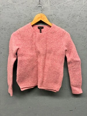 rag & bone Sweater Women’s XS Pink Merino Wool Ribbed Long Sleeve Knit - Image 1 of 4