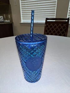 Starbucks Jeweled Blue 16 OZ Grande vaso frío vacaciones 2022 - Imagen 1 de 3
