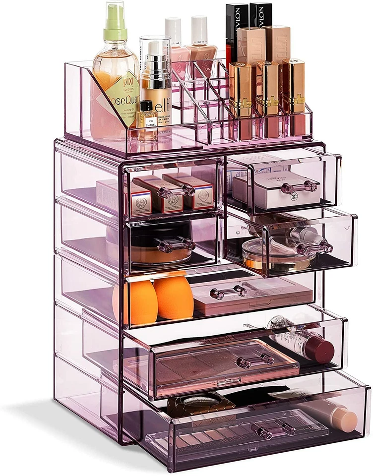 Sorbus Acrylic Cosmetic Makeup and Jewelry Storage Case Display - Purple - Image 1 of 4