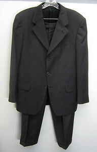 vtg Bianchi Cerruti Suit Blazer & Pants charcoal wool sz 41R 32x29 Italy EUC!