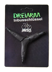 DREIARM FAHRRAD INBUSSCHLÜSSEL - SCHWARZ - 4 5 6 mm - GEHÄRTETER STAHL - Bild 1 von 2
