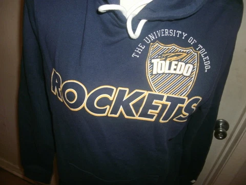 NCAA TOLEDO ROCKETS blue Hoodie Sweatshirt YOUTH M (8/10) Russel (B47) Cover