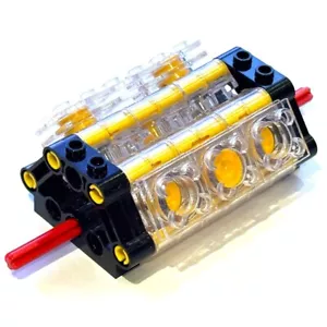 Lego Technic Bricks V6 Engine Clear Blocks Pistons Cylinder Valve Crankshaft NEW - Picture 1 of 7