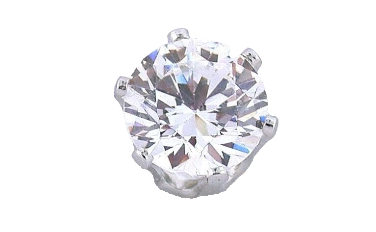 Gema de piedras preciosas de circonita cúbica blanca transparente redonda de 8 mm color plata corbata EPTT645 Foto 1 de 2