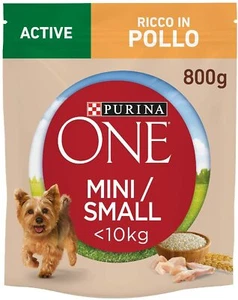 CROCCHETTE CIBO PER CANI SECCO PURINA ONE CANE PICCOLA TAGLIA ACTIVE POLLO 800gr - Picture 1 of 5