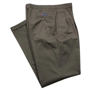 Pantalone uomo Chaps Ralph Lauren verde cotone dritto polsino plissettato chino 34x34 - Foto 1 di 6