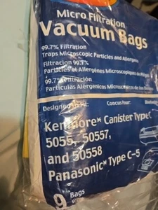 15 Bags KENMORE CANISTER VACUUM CLEANER BAGS TYPE C MODEL 5055, 50557, & 50588 - Picture 1 of 4
