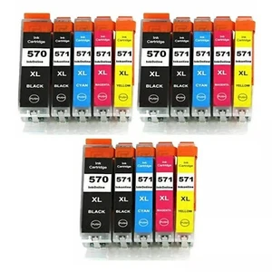 15 Tintenpatronen PGI570XL CLI571XL für Canon MG5700 MG5751 MG5750 TS5053 TS9055 - Bild 1 von 1