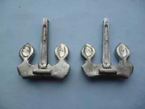 Model Boat Cast White Metal Stockless Anchors.X 1 Pr 37 mm x 31 mm. - Picture 1 of 4