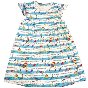 Oh The Places Short Sleeve Round Neck Cotton / Spandex Girls Dress, 2T-7Y - Picture 1 of 1