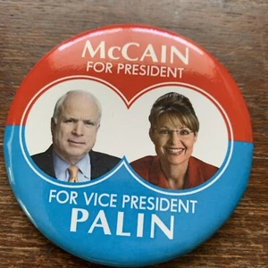 McCain Palin 3 Zoll politische Kampagne Pinback Button - Bild 1 von 3