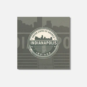 Montaña rusa cuadrada de madera cuadrada de viaje grunge Indianápolis Indiana EE. UU. - Imagen 1 de 3