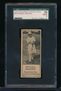 1924 Willard's Chocolates #44 Muriel Maxted SGC 2 Cricketer tough card swsw6