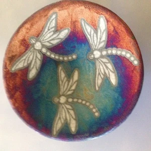 Dragonfly Plate Raku Pottery 5.5" NEW - Picture 1 of 1
