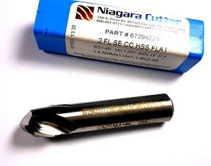Niagara Split Point Schaftfräser 14,5 mm 135° 2FL HSS 1/2" x 1-1/8" x 2,55" - Bild 1 von 2