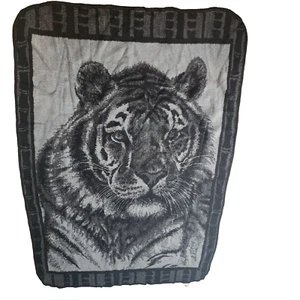 Manta De Colección San Marcos enorme reversible Tigre 89x76 Gris Negro - Imagen 1 de 12