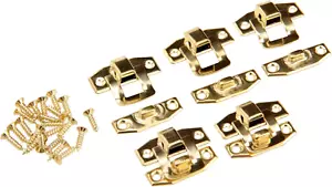 5Pcs Antique Brass Decorative Hasp Latch with Screws for Wooden Box Jewelry Box - Picture 1 of 9