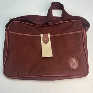 Polo Ralph Lauren Burgundy Pony Luggage Vintage Carry On Medium Bag Overnight - Picture 1 of 10