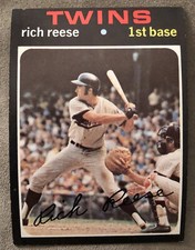 1971 Topps Rich Reese Baseball Card #349 Twins First Base Low-To-Mid-Grade