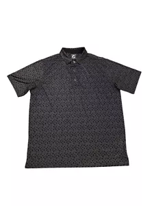 FootJoy Polo All Over Stampa Spiaggia Polo Grigio Nero Taglia Large Squalo Fenicottero - Foto 1 di 9