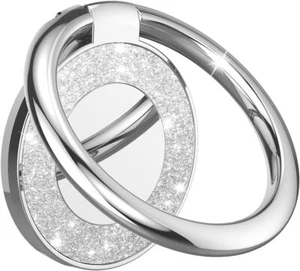 Cell Phone Ring Holder Finger Kickstand - 360 Degree Rotation Metal Ring Grip - Picture 1 of 6