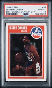 1989 Fleer Error Garden State in Stat #96 Lester Conner PSA 8 - Bild 1 von 3