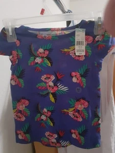 New Purple Floral Graphic Tee Girls size 4 With Tag. S/C (4). Toughskins brand. - Picture 1 of 2