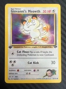 Pokémon TCG Sfida Palestra 1° Edizione Giovanni's Meowth 74/132 Regolare DMG - Foto 1 di 2