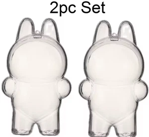 Custodia protettiva trasparente Monster Plush per Labubu Popmart cover protettiva set 2 pezzi - Foto 1 di 4