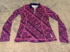 Reebok 1/4 Zip Long Sleeve Pullover Pink Purple Sz Medium Womens - Picture 1 of 4