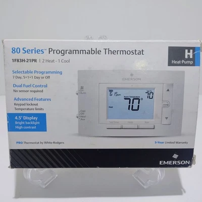 Emerson 1F83H-21PR Emerson/WhiteRodgers 2 Heat/1 Cool Heat Pump Prog Tstat HVAC - Image 1 of 2