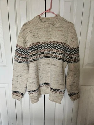 Pendleton woolen mills nordic print crewneck sweater beige L - Image 1 of 4