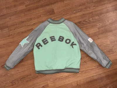 Jaqueta bombardeiro feminina rara Reebok Alpha Sigma Reebok couro shell (OVERSIZED) - Imagem 1 de 4