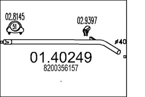 MTS 01.40249 Exhaust Pipe for RENAULT - Bild 1 von 3