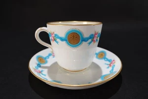 MINTON Enamel Fleur de Lis Cup & Saucer - Picture 1 of 13