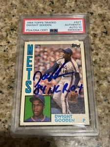 DWIGHT DOC GOODEN METS FIRMADO NOVATO 1984 TOPPS NEGOCIADO 42T GEMA COMO NUEVO PSA 10 AUTO - Imagen 1 de 2