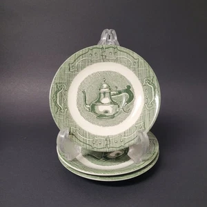 3er Set Vintage Royal China THE OLD CURIOSITY SHOP Untertasse grün 6 1/8" - Bild 1 von 8