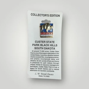 CUSTER State Park Black Hills South Dakota Buffalo Souvenir Travel Lapel Hat Pin - Picture 1 of 7
