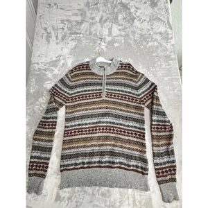 Schott Bros Mens 2XL Fair Isle Nordic Style 1/4 Zip Wool Blend Sweater - Picture 1 of 9