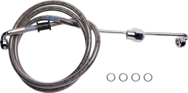 Drag Specialties Rear Non-ABS Brake Line Silver #264540 Harley Davidson - Image 1 of 1