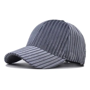 Mens Womens Baseball Cap Strapback Adjustables Corduroy Striated Casual Hat - Picture 1 of 8
