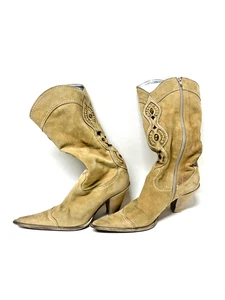 Cowboystiefel; Markenlos; Gr.39; Made in Italy; Beige - Bild 1 von 12