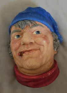 FISHERMAN Legend Products Chalkware Head Signed F Wright England 1984  - Picture 1 of 6