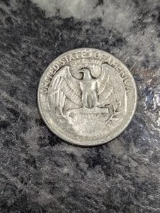 1941 Washington Quarter With Heavily Grease Filled Die On Reverse Of Coin - Picture 1 of 2