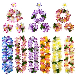 GoodUping 18 Stück Hawaii Leis Blume Haarspange Stirnbänder und Armbänder P... - Bild 1 von 7