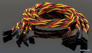 (5) JR / Hitec Servo Extension Leads with 45CM Heavy Duty Twisted 20awg Wire - Picture 1 of 4